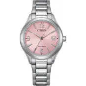CITIZEN 星辰 Eco-Drive 簡約大氣 光動能腕錶-33.5mm粉色 FE6121-67X