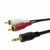 (店+)Lococo樂客客 3.5mm轉2RCA一分二音源線 AUX轉RCA梅花頭電腦音箱連接線(2R-35)