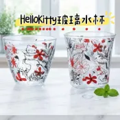 大田倉 日本進口 正版商品 日本 Hello Kitty 凱蒂貓 冷茶玻璃杯 玻璃水杯 冷飲杯 透明杯 玻璃杯 居家水杯