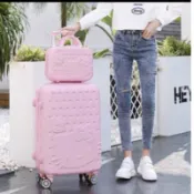 💟現貨🇹🇼有煞車輪🛞20吋24吋粉色/紅色/紫色/綠色💟16吋Hellokitty💟可愛行李箱Suitcase💖母子箱