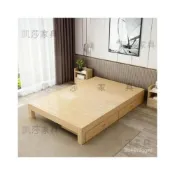 (店+)榻榻米實木床 現代簡約1.8大床雙人床1.5米床架出租房1.2米單人1米單人床木床床架床座床底 有抽屜