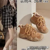 灰姑娘女鞋坊🚚戶外鞋 登山鞋女 防滑 運動鞋 戶外徒步登山鞋女2025新款秋冬真皮厚底防滑耐磨輕便旅遊沙漠靴子