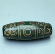 協貿國際日用品生活1館 西藏天然真品綠玉髓風化亮面三眼回紋天珠散珠手鏈項鏈配珠