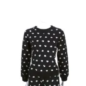 MOSCHINO 黑色骨頭圖印棉質長袖上衣