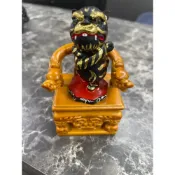(店+)弘喧 2.5寸 手工 檀木 雕刻  虎爺 神尊 金虎爺 龍椅 雙龍 香火椅 迷你椅 神明椅 疊椅 招財 脫椅 香樟木