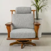 【Mahogany 瑪荷尼家具】免組裝 90X87X90 誠品晴嵐1人沙發MYR-C 全原木桃花心木 單人旋轉沙發 M1-FS49-1P