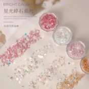 臺灣出貨💖手作💖辅料 diy 材料包 配饰 配件 星光碎石不規則冰透星空隕石歐若拉透色極光美甲飾品DIY手工材料