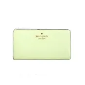 KATE SPADE Madison十字紋多卡對扣式長夾(淺綠)