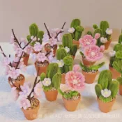 ✨可開發票#手工桔子盆栽仿真非洲菊桃花扭扭棒diy材料包創意敎師節禮物朋友