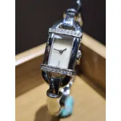二手 實品在台北 義大利Gucci古馳 精鋼竹節造型 鑲鑽手環石英女錶6800L 有盒子