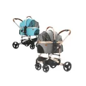 【KIDS PARK】Ingborsa鋁合金寵物推車/車包分離款(一鍵折疊煞車/可拆提籃籠/貓咪狗犬手推車/四輪推車)