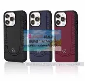 現貨新款 Benz賓士高檔皮質縫製 適用蘋果iPhone13ProMax手機殼 iPhone1112車標殼 手機套✨