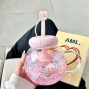 桃園出貨✨2026新款玻璃杯帶吸管大肚杯耐高溫女生高顏值大容量辦公室水杯子
