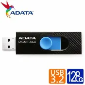 驛家3C SHOP 【公司貨】ADATA 威剛 UV320 128GB 64GB USB3.2 行動隨身碟 伸縮碟 (時尚黑/藍)