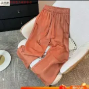 [衣澄澄] 快速出貨-100%正品撤櫃桑蠶絲休閒褲真絲緞面寬褲2026新款垂墜感直筒寬鬆褲