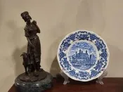 英國 ENOCH WEDGWOOD 倫敦塔 藍白 青花瓷  飾盤 瓷盤 歐洲老件 pc0021【卡卡頌 歐洲古董】