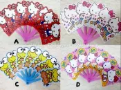 正版授權 三麗鷗 HELLO KITTY 凱蒂貓 大眼蛙 卡哇依人型扇 人型扇 扇子 手扇 四款