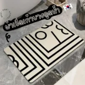 昕購商鋪 48H出貨跨境temu北歐風硅藻泥地墊浴室吸水防滑地墊入戶玄關耐臟耐磨地墊