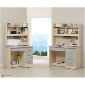 (店+)全台傢俱 BB-26 潮流橡木+編織灰色  3尺 / 3.5尺書桌(全組/下座) 木心板 台灣出貨
