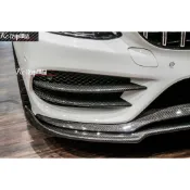 Kc汽車部品 賓士 BENZ W205 S205 C205前保風刀 [後期款] 4件式［碳纖維紋］亮黑 C300 C43