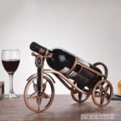 歐式簡約鐵藝紅酒架擺件家居裝飾品酒具葡萄酒架創意復古酒柜擺設【摩可美家】
