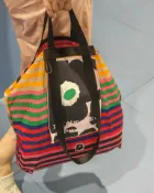 喜挖2店 【喜挖】芬蘭marimekko家聯名款手提單肩大托特彩虹條紋拼接色彩出眾時尚
