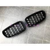 涔峰ＣＦ☆(黑銀)BMW F10 F11 5系列 水箱護罩 水箱罩 水箱飾條 水箱鼻頭 滿天星 鑽石中網 流星雨中網