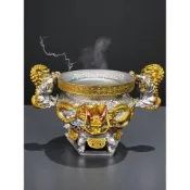 (店+){凡塵佛俱百貨批發}錫爐 龍頭爐 獅耳爐 神明爐 香爐 頂級款 4寸  神明爐 安金雙色 獅耳龍頭爐 宴王用品