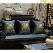 【人氣爆款】紅木沙發坐墊實木傢俱沙發墊刺繡中式四季通用羅漢床套罩防滑輕奢