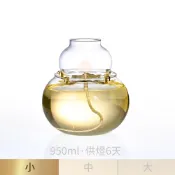 【臺灣製】小如意3號蓮固油燈組 供燈6-7天 超耐熱 高硼砂玻璃 供燈 供油燈 光明燈 萬年燈芯