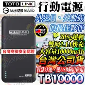 TOTOLINK 10000mAh 超薄 快充 行動電源 TB10000 旅充 充電寶 外送員必備 外勤 交換禮物 國慶