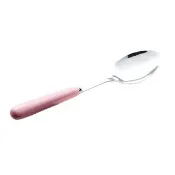 【小茉廚房】馬卡龍色 陶瓷柄不鏽鋼湯匙 湯勺 飯匙(19cm 環保餐具)