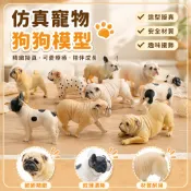 仿真寵物狗狗模型 動物模型擺飾 趴姿鬥牛犬 英國鬥牛犬 沙皮狗 寵物模型 仿真動物模型 動物仿真模型 兒童認知玩具