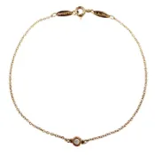 【DOKODEMO】極佳狀態 ◇ TIFFANY&Co. Tiffany By the Yard AU750 (PG) 手鍊，鑲嵌 1 顆鑽石（約 D0.05 克拉），直徑 3.7 毫米（含鑲嵌部分），玫瑰金，西班牙製造，重量 1.3 克，女士款。