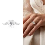 【AURORA 歐羅拉】GIA 天然鑽石 50分 F color 圓形 PT900 鉑金鑽戒  情牽