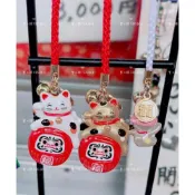 (店+)今戶神社 招財貓 御守 吊飾｜三連貓 金運 錢財 戀愛 祈福 日本直送