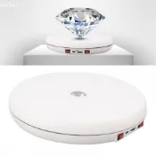 jiadass Rendon 電動旋轉展示架桌子 ABS 25 厘米 LED 燈轉盤 20 公斤負載能力無噪音珠寶