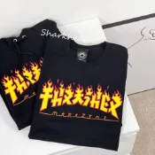 (店+)【Thrasher】【Sharkhead】現貨 Thrasher Godzilla Flame 哥吉拉 黑火 短袖 帽T 短T 火焰 黑