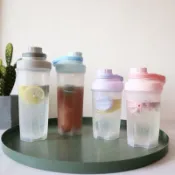 搖搖杯 奶昔代餐蛋白粉杯子 創意塑料水瓶 男女健身大容量帶刻度簡約 健身水壺 蛋白粉水壺