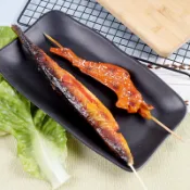 ☁☁仿真燒烤串BBQSW模型燒烤牛羊肉串假秋刀鰻魚玉米花腸面筋樣品