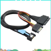 Gen5 MCIO Slimline SFF-8654 4I 轉 SAS 8639 U.2 轉接線 + 15P SATA
