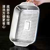HD🔥不銹鋼烤魚盤雙耳小龍蝦盤家用燒烤盤加深厚多用盤海鮮專用鍋