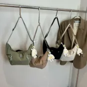喜挖2店 防潑水大包包女2025新款時尚百搭運動休閒斜後背包大容量單肩餃子包