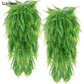 洛陽牡丹 人造壁掛 人造植物波士頓蕨類 假藤蔓掛常春藤裝飾綠色植物