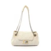 【DOKODEMO】【二手】香奈兒 (Chanel) 2.55 白色穿孔皮革肩背包/2.55 穿孔鏈條包 女士二手 B