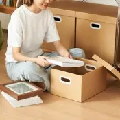 48h出貨丶牛皮紙加厚紙質收納箱搬家紙箱打包文件書箱收納紙箱整理箱大祺英