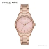 MICHAEL KORS優雅玫瑰金粉色時尚腕錶MK6848