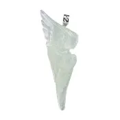 【漢石齋】天然翡翠A貨 天使白K金墜頭玉珮吊墜 冰種飄花(20*47*6mm)