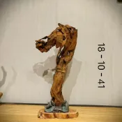 協貿國際日用品生活9館 崖柏根雕小擺件觀音彌勒佛達摩財神壽星長眉羅漢天然原木人物木雕