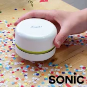 文五雙全x文具五金生活館 吸塵器 日本 SONIC 免插電迷你桌面吸塵器 ( LV-1845 ) 白色【滿額贈：SONIC系列商品滿$499贈透明可調削筆器1個，送完為止！】【APP滿額下單10%點數(單一帳號最高1000點)】9/30止